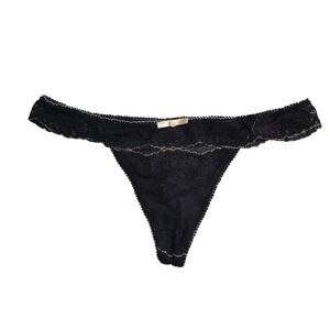 Jezebel Black Lace Thong L Womens Panties Ruffled